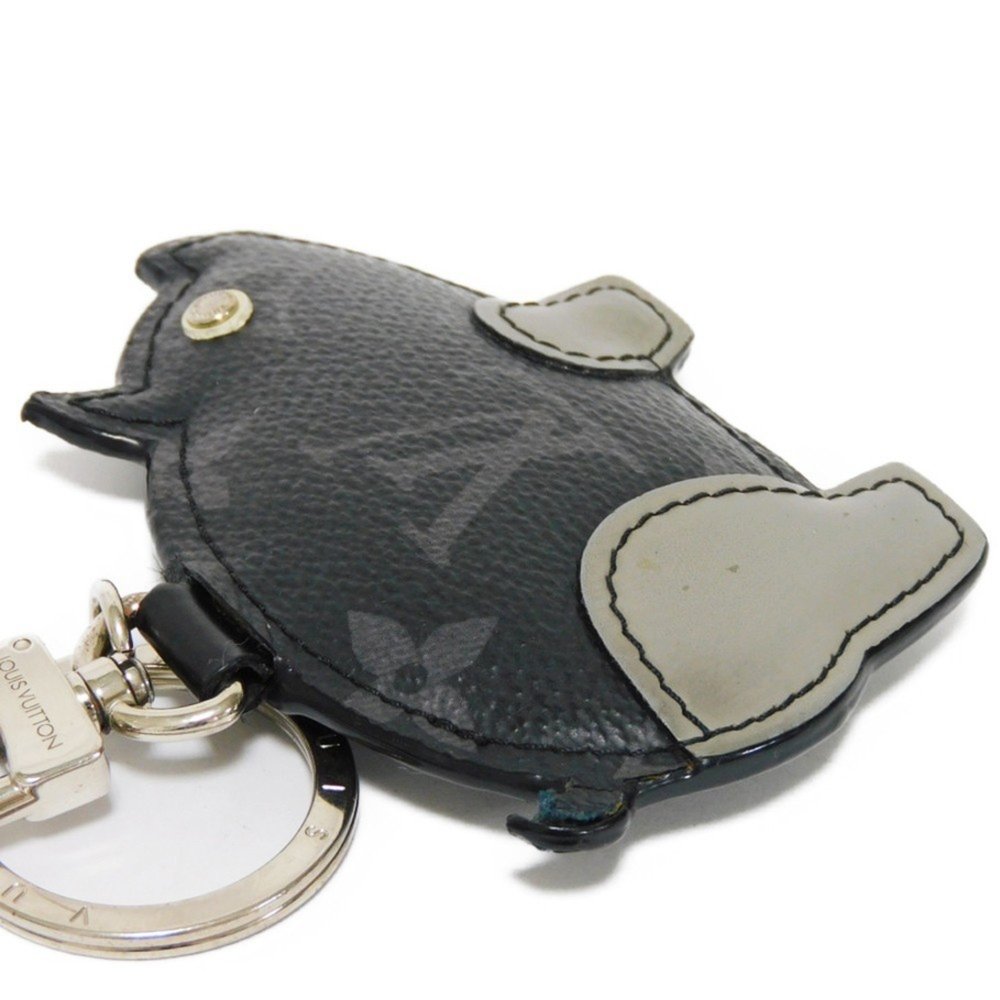 LOUIS VUITTON Keychain Portocle Animal Pig LV Logo Flower Keyring Bag Charm M... - Picture 3 of 16